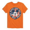 thumbnail image 1 of Disney - Americana - Mickey Peace Love USA - Toddler And Youth Short Sleeve Graphic T-Shirt, 1 of 5