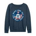 thumbnail image 1 of Disney - Americana - Mickey Peace Love Usa - Women's Lightweight French Terry Long Sleeve Shirt, 1 of 5