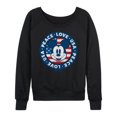 thumbnail image 1 of Disney - Americana - Mickey Peace Love Usa - Women's Lightweight French Terry Long Sleeve Shirt, 1 of 5