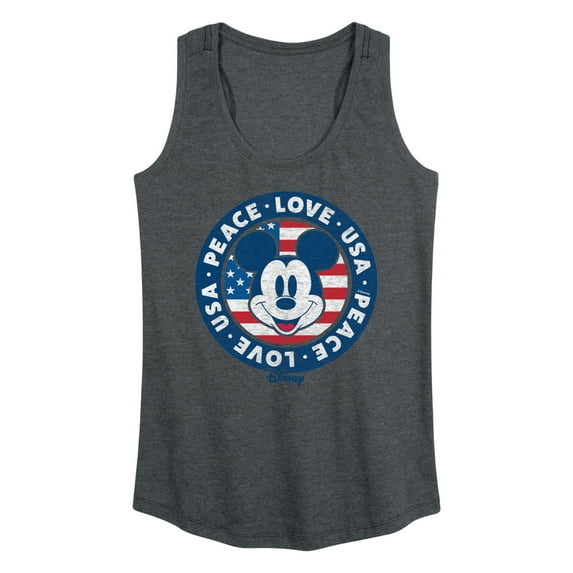 Disney - Americana - Mickey Peace Love Usa - Women's Racerback Tank Top