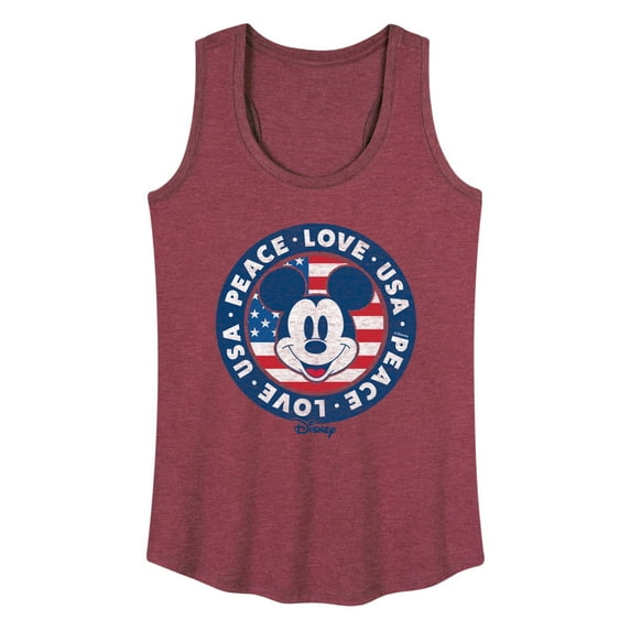 Disney - Americana - Mickey Peace Love Usa - Women's Racerback Tank Top
