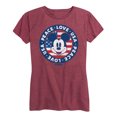 thumbnail image 1 of Disney - Americana - Mickey Peace Love Usa - Women's Short Sleeve Graphic T-Shirt, 1 of 5