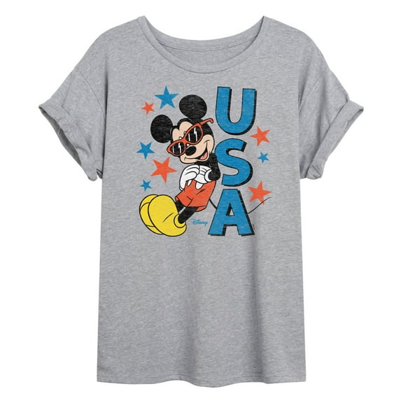 Disney - Americana - Mickey Sunglasses USA  - Women's Oversized T-Shirt