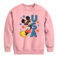 thumbnail image 1 of Disney - Americana - Mickey Sunglasses USA - Toddler And Youth Crewneck Fleece Sweatshirt, 1 of 4