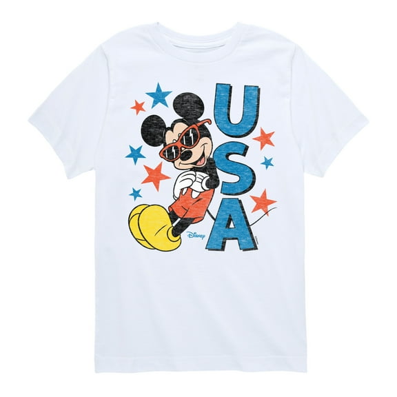 Disney - Americana - Mickey Sunglasses USA - Toddler And Youth Short Sleeve Graphic T-Shirt