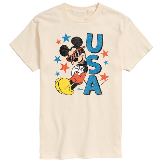 Disney - Americana - Mickey Sunglasses Usa - Adult Short Sleeve Graphic T-Shirt