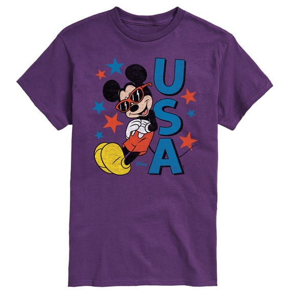 Disney - Americana - Mickey Sunglasses Usa - Adult Short Sleeve Graphic T-Shirt