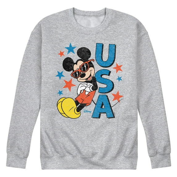 Disney - Americana - Mickey Sunglasses Usa - Men's Crew Neck Fleece Pullover