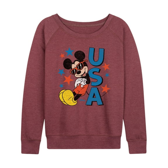 Disney - Americana - Mickey Sunglasses Usa - Women's Lightweight French Terry Long Sleeve Shirt