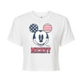 thumbnail image 1 of Disney - Americana - Mickey USA Ears - Juniors Cropped Cotton Blend T-Shirt, 1 of 5