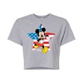 thumbnail image 1 of Disney - Americana - Mickey USA Flag Star - Juniors Cropped Cotton Blend T-Shirt, 1 of 5