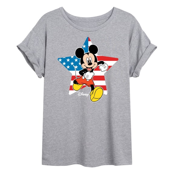 Disney - Americana - Mickey USA Flag Star - Women's Oversized T-Shirt