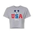 thumbnail image 1 of Disney - Americana - Mickey USA - Juniors Cropped Cotton Blend T-Shirt, 1 of 5
