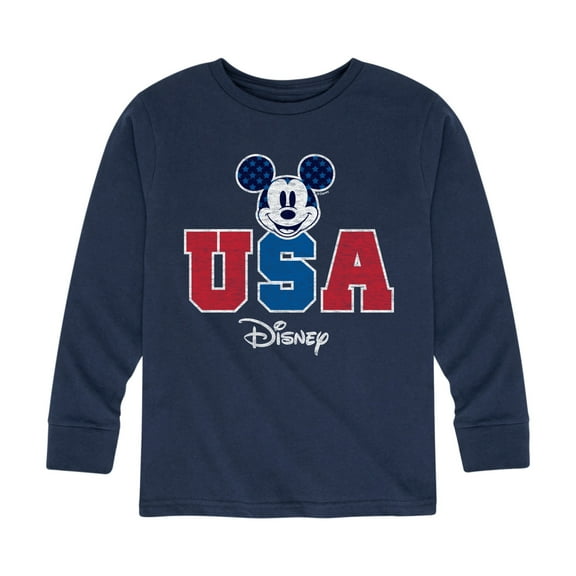 Disney - Americana - Mickey USA - Toddler And Youth Long Sleeve Graphic T-Shirt