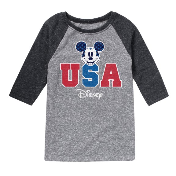 Disney - Americana - Mickey USA - Toddler And Youth Raglan Graphic T-Shirt