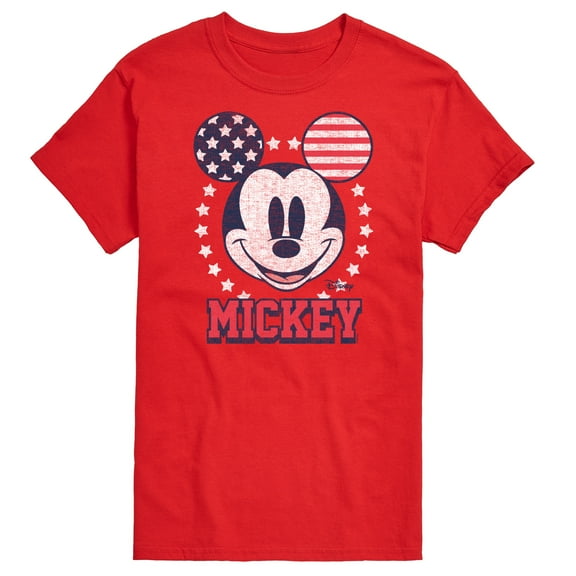 Disney - Americana - Mickey Usa Ears - Adult Short Sleeve Graphic T-Shirt