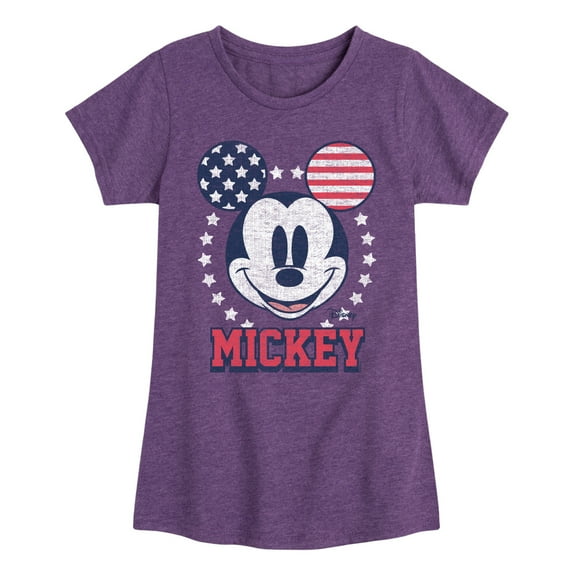 Disney - Americana - Mickey Usa Ears - Toddler And Youth Girls Short Sleeve Graphic T-Shirt