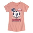 thumbnail image 1 of Disney - Americana - Mickey Usa Ears - Toddler And Youth Girls Short Sleeve Graphic T-Shirt, 1 of 5