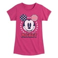 thumbnail image 1 of Disney - Americana - Mickey Usa Ears - Toddler And Youth Girls Short Sleeve Graphic T-Shirt, 1 of 5