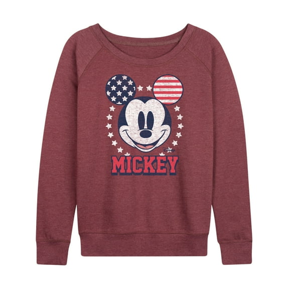 Disney - Americana - Mickey Usa Ears - Women's Lightweight French Terry Long Sleeve Shirt