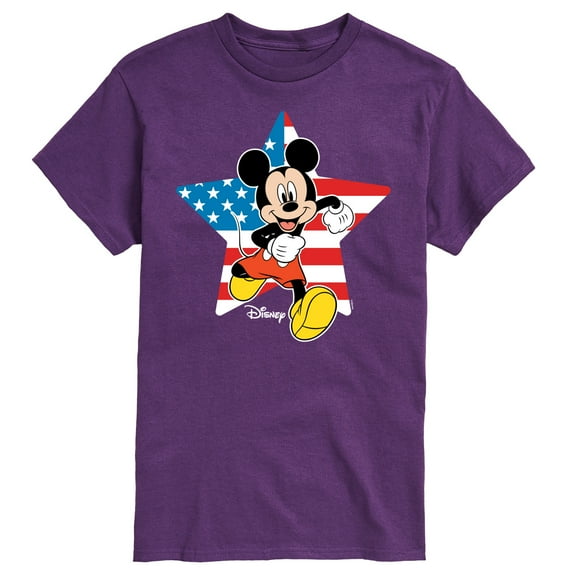 Disney - Americana - Mickey Usa Flag Star - Adult Short Sleeve Graphic T-Shirt
