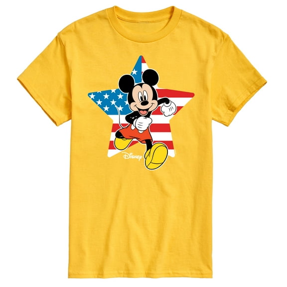 Disney - Americana - Mickey Usa Flag Star - Adult Short Sleeve Graphic T-Shirt