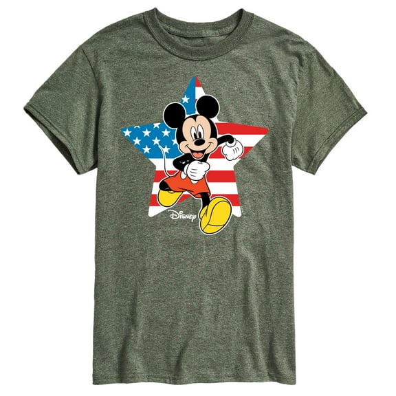 Disney - Americana - Mickey Usa Flag Star - Adult Short Sleeve Graphic T-Shirt