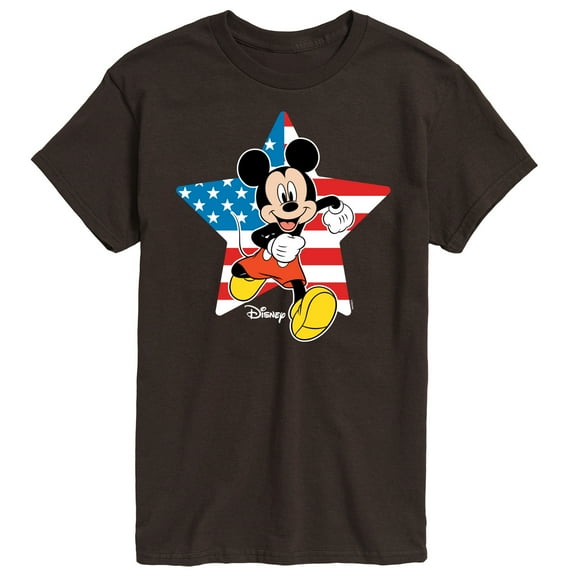 Disney - Americana - Mickey Usa Flag Star - Adult Short Sleeve Graphic T-Shirt