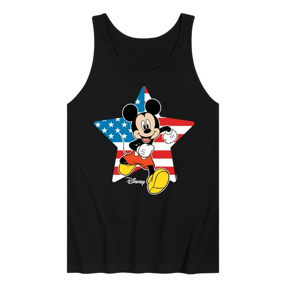 Disney - Americana - Mickey Usa Flag Star - Men's Jersey Tank Top