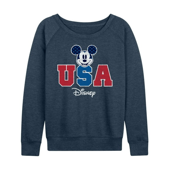 Disney - Americana - Mickey Usa - Women's Lightweight French Terry Long Sleeve Shirt