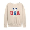 thumbnail image 1 of Disney - Americana - Mickey Usa - Women's Lightweight French Terry Long Sleeve Shirt, 1 of 5
