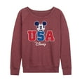 thumbnail image 1 of Disney - Americana - Mickey Usa - Women's Lightweight French Terry Long Sleeve Shirt, 1 of 5