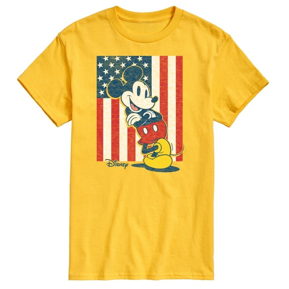 Disney - Americana - Mickey Vertical American Flag - Adult Short Sleeve Graphic T-Shirt