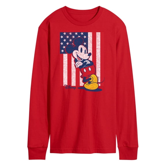 Disney - Americana - Mickey Vertical American Flag - Men's Long Sleeve T-Shirt