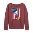 thumbnail image 1 of Disney - Americana - Mickey Vertical American Flag - Women's Lightweight French Terry Long Sleeve Shirt, 1 of 5