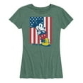 thumbnail image 1 of Disney - Americana - Mickey Vertical American Flag - Women's Short Sleeve Graphic T-Shirt, 1 of 5