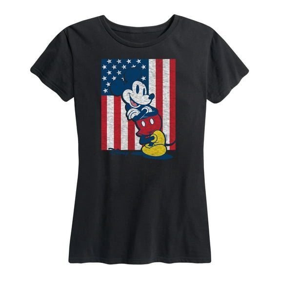 Disney - Americana - Mickey Vertical American Flag - Women's Short Sleeve Graphic T-Shirt