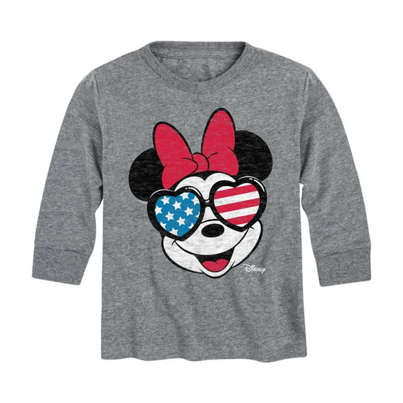 Disney - Americana - Minnie Flag Glasses - Toddler And Youth Long Sleeve Graphic T-Shirt