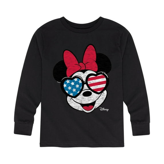 Disney - Americana - Minnie Flag Glasses - Toddler And Youth Long Sleeve Graphic T-Shirt