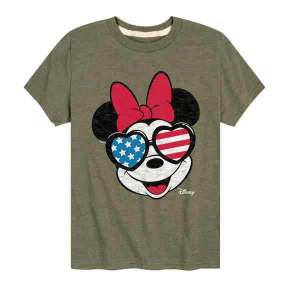 Disney - Americana - Minnie Flag Glasses - Toddler And Youth Short Sleeve Graphic T-Shirt