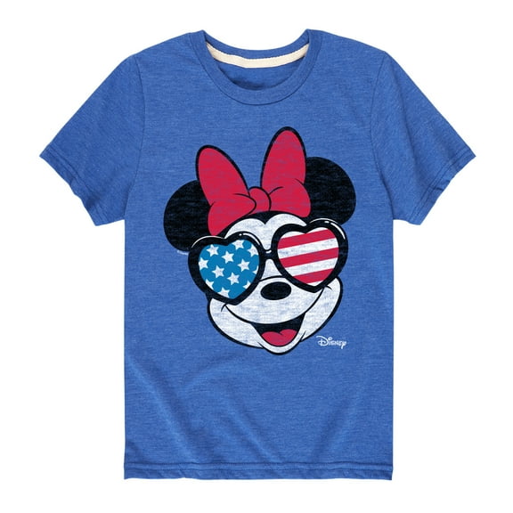 Disney - Americana - Minnie Flag Glasses - Toddler And Youth Short Sleeve Graphic T-Shirt