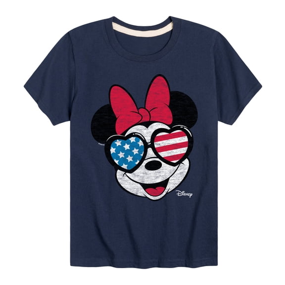 Disney - Americana - Minnie Flag Glasses - Toddler And Youth Short Sleeve Graphic T-Shirt