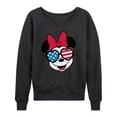 thumbnail image 1 of Disney - Americana - Minnie Flag Glasses - Women's Lightweight French Terry Long Sleeve Shirt, 1 of 5