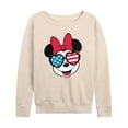 thumbnail image 1 of Disney - Americana - Minnie Flag Glasses - Women's Lightweight French Terry Long Sleeve Shirt, 1 of 5