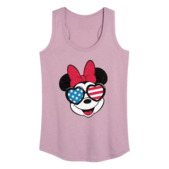 Disney - Americana - Minnie Flag Glasses - Women's Racerback Tank Top
