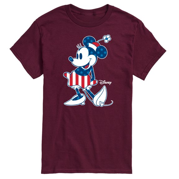 Disney - Americana - Minnie Flag Pattern - Adult Short Sleeve Graphic T-Shirt