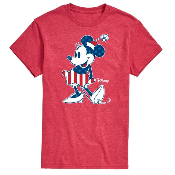 Disney - Americana - Minnie Flag Pattern - Adult Short Sleeve Graphic T-Shirt