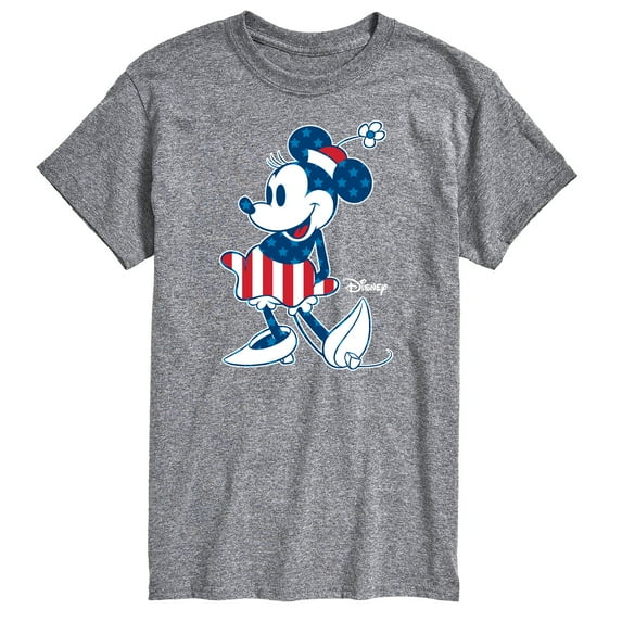 Disney - Americana - Minnie Flag Pattern - Adult Short Sleeve Graphic T-Shirt
