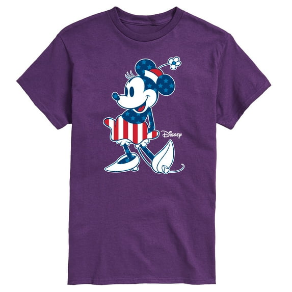 Disney - Americana - Minnie Flag Pattern - Adult Short Sleeve Graphic T-Shirt