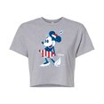 thumbnail image 1 of Disney - Americana - Minnie Flag Pattern - Juniors Cropped Cotton Blend T-Shirt, 1 of 5